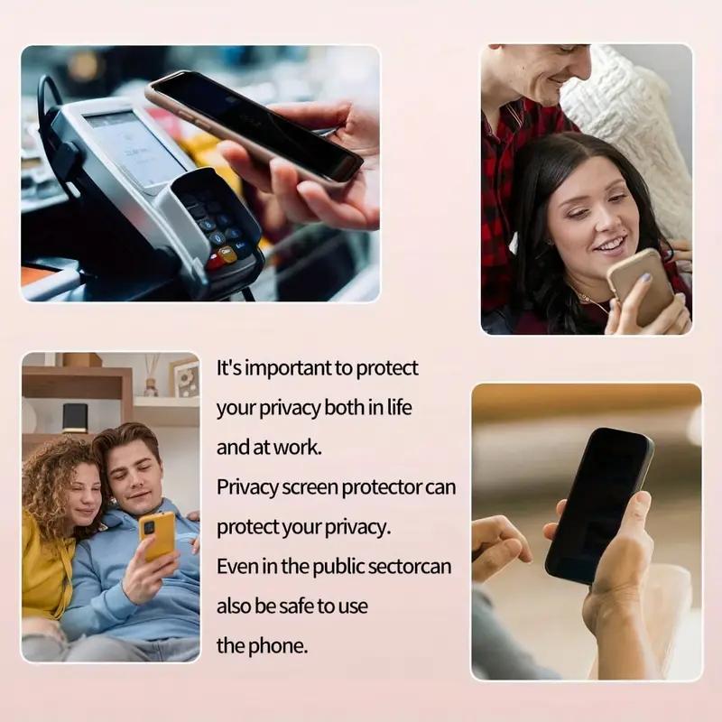 3шт полное покрытие конфиденциальности закаленное стекло для iPhone 15 14 Pro 13 Pro Max 12 Pro 13 12 Mini Plus 11 Pro Max XR XS Защитная пленка для экрана Защитная стеклянная пленка