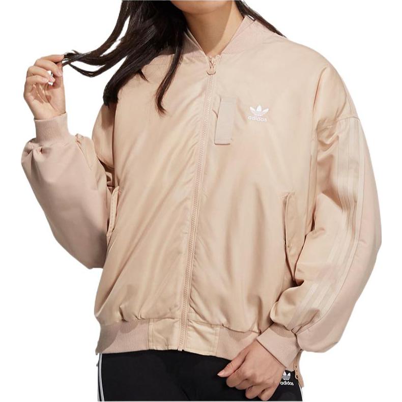 Adidas Оригинальная куртка с логотипом-трилистником на молнии и воротником-стойкой, женская куртка желтого цвета HE6584