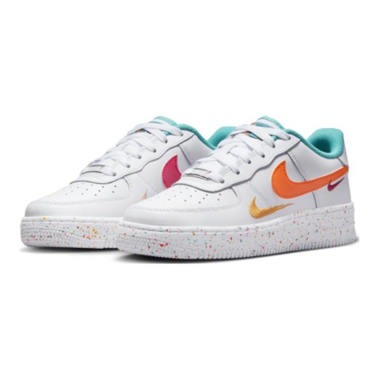 Nike Детские кроссовки Air Force 1 LV8 GS Leap High Белый, бирюзовый, безопасный оранжевый FD4626-181