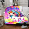Uni-horse Print Flannel Blanket High Quality Warm Comfortable Cover for All Seasons Perfect for Gifts Home Decor