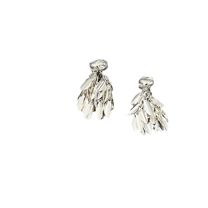 Серьги-гвоздики Design Sense Wheat Ear с металлической бахромой для женщин, легкие, роскошные, индивидуальные, простые, модные, темпераментные, элегантные, универсальные серьги