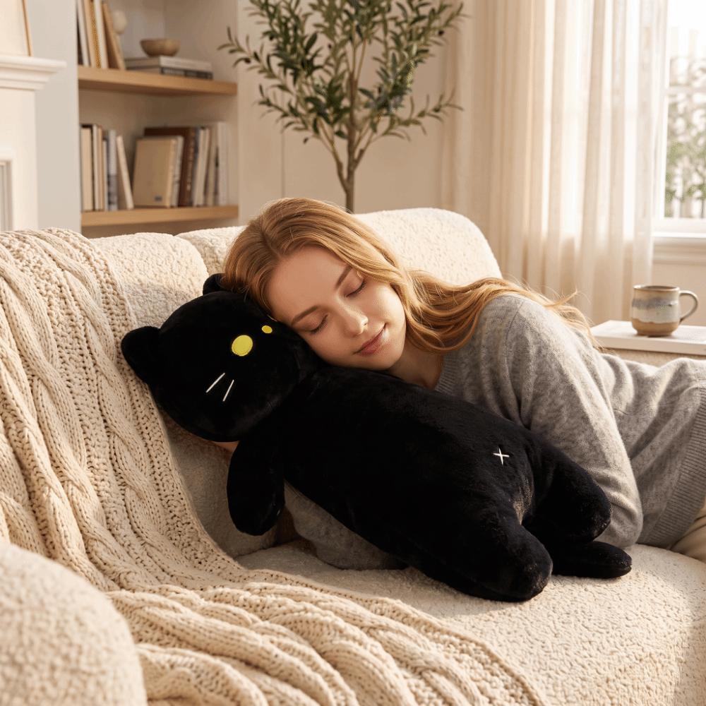 Big Size Cat Stuffed Doll Long Long Cat Plush Toy Funny Cat Plush Body Pillow Bed Sleeping