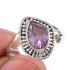 Natural Pink Amethyst Gemstone Handmade 925 Solid Silver Jewelry Ring S.6.5 A6h40