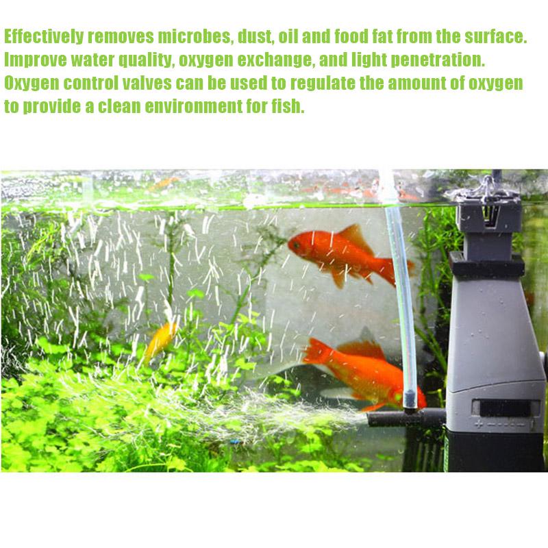 Aquarium Oil Pump Surface Skimmer Remove Oil Stain Film Water Pump for Fish Tank