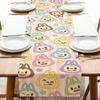 Cute Dining Table Runner, Macaron Monster Stars Burlap Kitchen Decor Holiday Birthday Gifts, Home Decoration Indoor Outdoor Party Supply 13 x 72