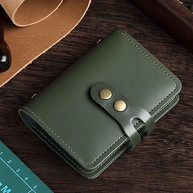 Vintage Buckle Card Bag Men's Leather Credit Card Wallet Woman 30 Page Translucent Driving Licence Business Card Holder Case