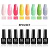 PHOENIXY 8Pcs Nail Gel Polish Set Party Wedding Series UV Nail Lamp Red Pink Purple Nail Polish Kit Nail Art DIY Manicure Valentine Gift Set