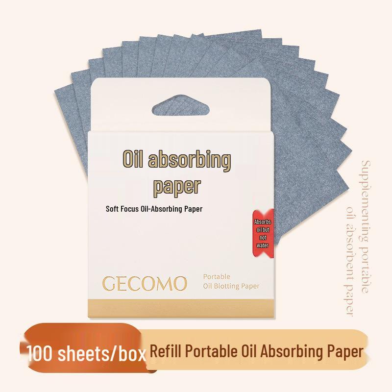 GECOMO Портативная матирующая бумага с пуховкой и зеркальцем