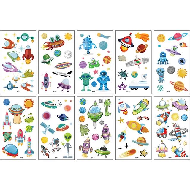 Новые 10 листов/партия детские милые мультяшные единороги временные татуировки наклейки для детского душа детский макияж для тела наклейки татуировки русалка па