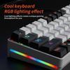 Механическая клавиатура MK61 USB Gaming с красным переключателем и RGB-подсветкой, с возможностью горячей замены, 61 клавиша, проводная, съемный кабель