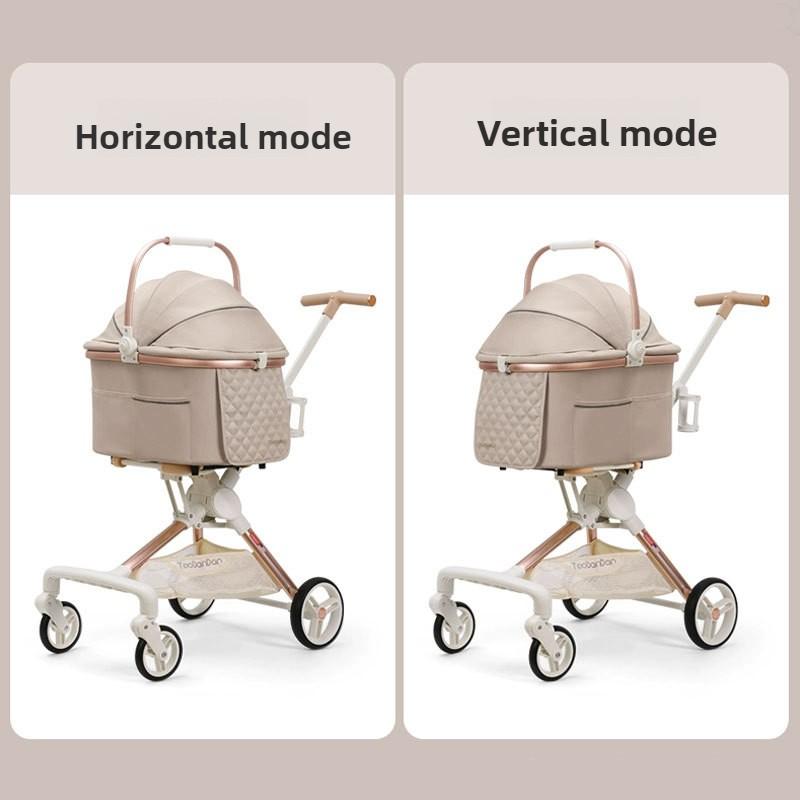 Lightweight Foldable Pet Strolle Puppy Transporter Outdoor Travel Walking Cart Detachable Small Medium Cat Dog Carriers Supplies