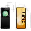 Shockproof Case for Samsung Galaxy Z FLIP 6 and 2 Tempered Glass and Phonillico® Plastic Screen Protector