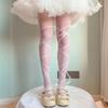 Women Japanese Style Silky Pantyhose Irregular Crossed Straps Patterned Tights