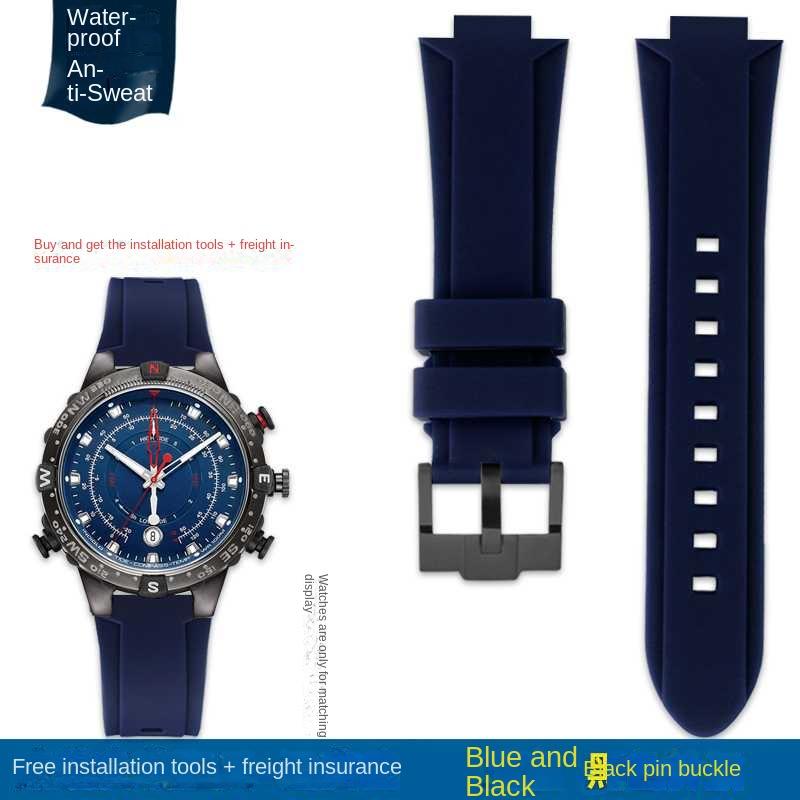 Выпуклый ремешок для часов Силиконовый браслет для timex T2N738 T2N739 T2N720 T2N721 T49706 Ремешок для часов с бабочкой Резиновый ремешок 24X16 мм