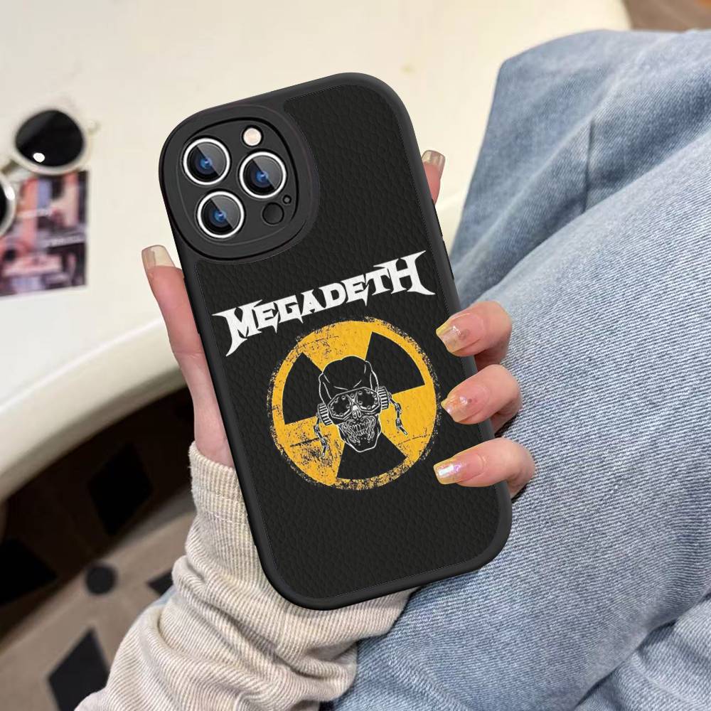 Чехол для телефона Музыкальная группа M-Megadeth для IPhone 11 12 13 14 15 16 Pro Max Plus Кожаная крышка