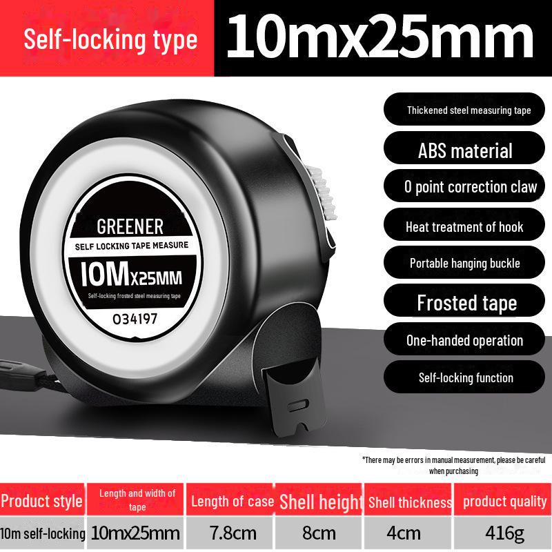 Набор стальных рулеток Green Forest 5м/3м: Точная рулетка 10 м, круговая линейка 7,5 м, нержавеющая сталь, водонепроницаемая, износостойкая