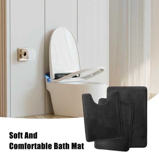 Комплект из 3 ковриков для ванной комнаты, впитывающие, быстросохнущие, коврики для ванной комнаты, U-образный контурный коврик для унитаза, нескользящий
