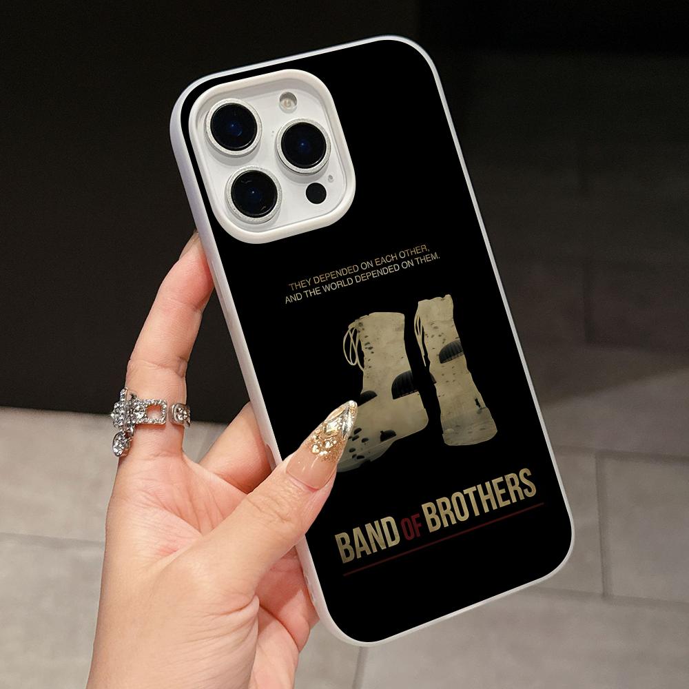 Чехол для телефона Band of Brothers для iPhone 17 16 15 14 13 12 11 Air Pro Max Plus Желейный Двухслойный Белый Чехол