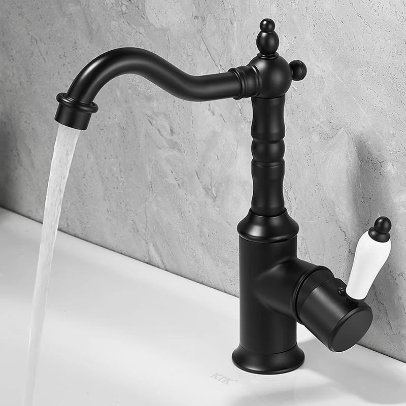 Старинный бронзовый смеситель для раковины Золотой смеситель для ванной Комнатный Черный кухонный смеситель Кран для раковины Горячий Холодный Хромированный кран для раковины Латунь