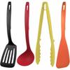 Tsubame-Sanjo Kitchen Utensil Set (4 Pieces): Spatula, Ladle, Tongs, and Spatula, Multicolor, Made In Japan