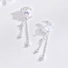 Korean Exquisite Planet Moon Butterfly Tassel Earrings for Women Sparkling Asymmetrical Drop Earrings Girl Party Jewelry