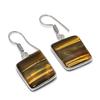 Tiger Eye Gemstone 925 Sterling Silver Jewelry Earring 1.46"