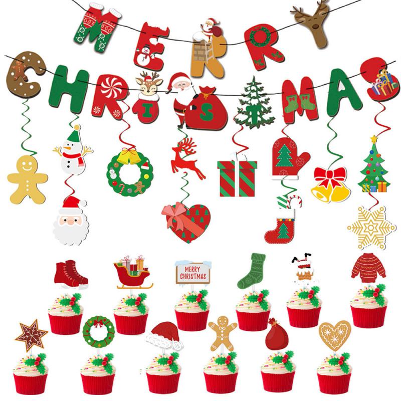 Рождественская гирлянда с баннером Веселое рождественское украшение для дома Навидад Ноэль 2024 Рождественские украшения Рождественский декор Новый год 2025