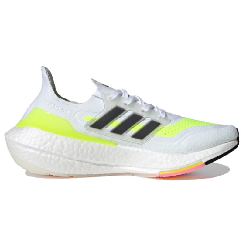 adidas Женские кроссовки Ultra Boost 21 Белые/Солнечно-зеленые FY0401