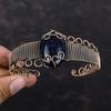Blue Sunstone Bangle Copper Wire Wrapped Cuff Bracelet Gemstone Jewelry Adjustable Cuff Bracelet Copper Wire Wrap Jewelry Handmade Bracelet