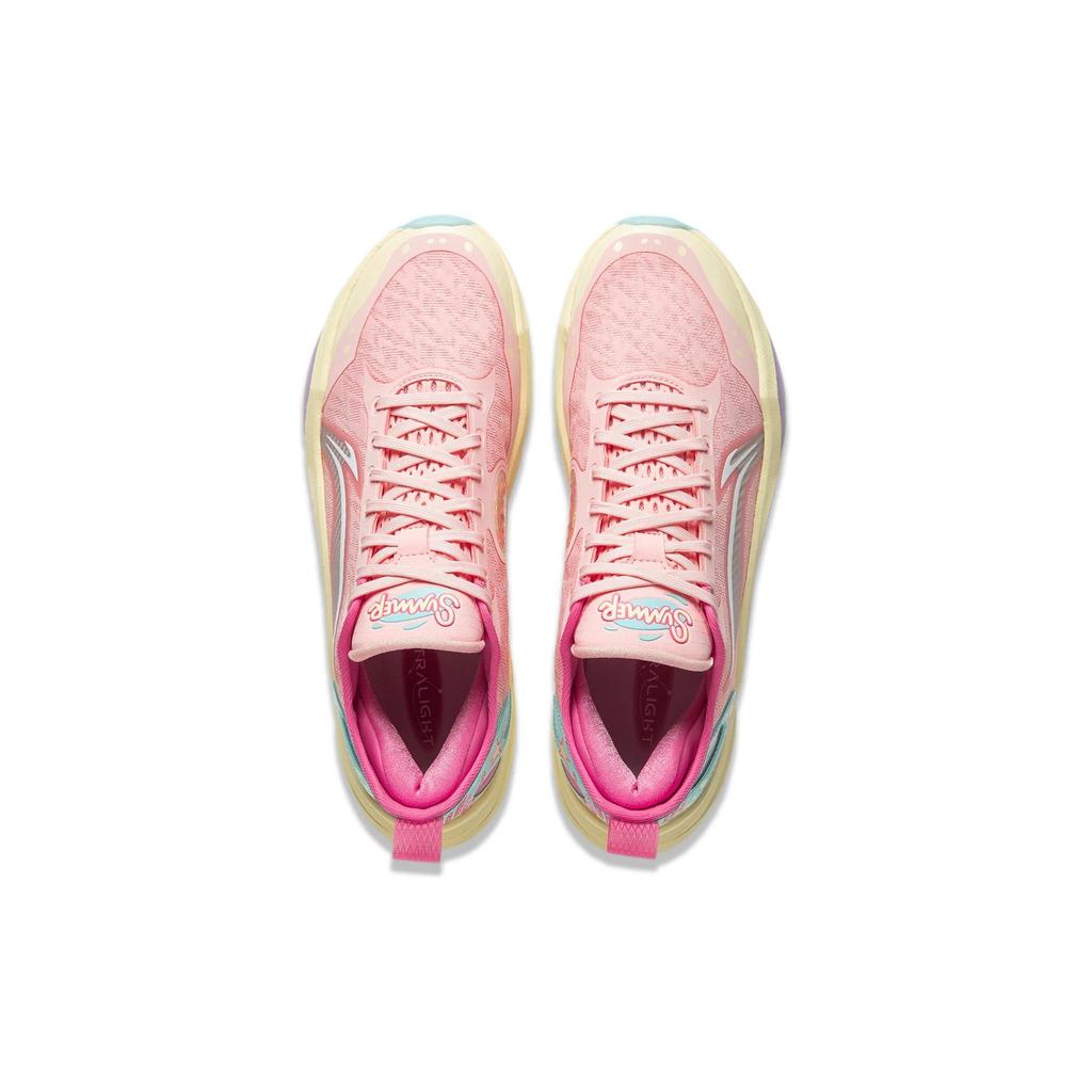Баскетбольные кроссовки Li Ning Super Light 2024 Мужские Низкие Персиковый Цветущий Розовый/Островной Синий ABAU011-8