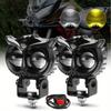 2PCS 8000LM Motorcycle LED Auxiliary Headlights With Control Switch Dual Color ATV Scooter Driving For Racer Spotlight
