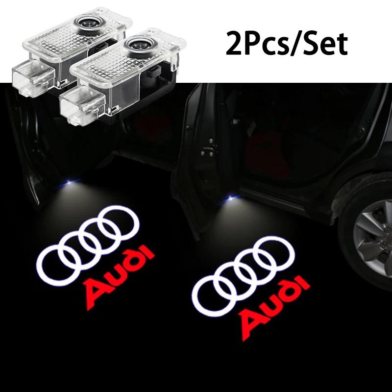 Для Audi S S3 2 шт. Светодиодные приветственные огни в двери автомобиля HD Беспроводные проекторные лампы для Audi A3 A4 A6 A5 Q5 A1 Q7 Q6 Q3 Q2 Q8 A7 A8 TT S1 SQ5 RSQ3