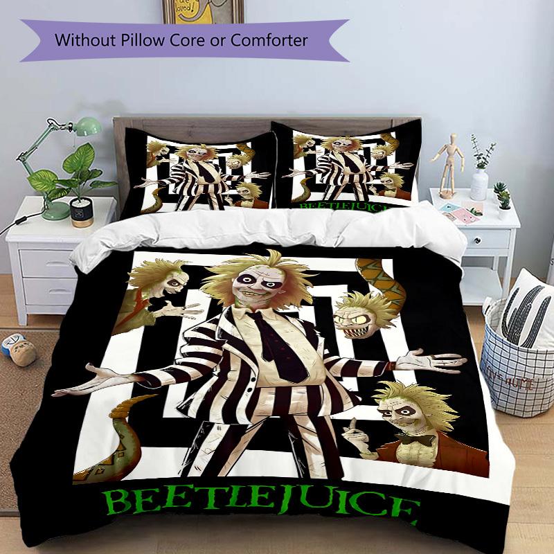 3pcs Beetlejuice Duvet Cover Set, 1 Duvet Cover + 2 Pillowcases (No Insert), High-Definition Print for All Seasons,Durable yy251103074