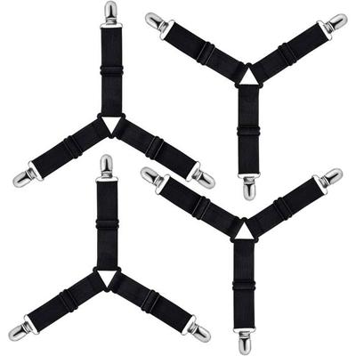 Tendeur Drap Housse - AIMOONSA - Triangulaire - Noir - Lot De 4 - Longueur Réglable 9,5–45 Cm