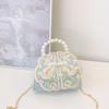 Embroidered Pearl Lace Chain Childrens Crossbody Bag Suitable Daily For