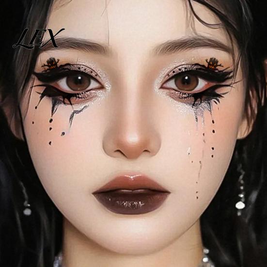 Removable Face Tattoo Stickers 2 Pairs Halloween Eye Stickers, Waterproof Temporary Decals with Costume Accessories Pumpkin Bat Spider Web, Easy Apply