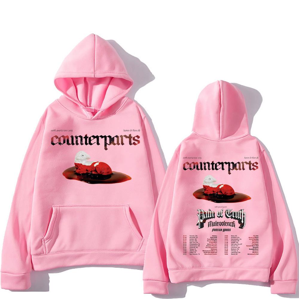 Группа Counterparts Тур The Heaven Let Them Die Свитшоты Женские Мужские Уникальные Нишевые Худи С Длинным Рукавом С Капюшоном Повседневные