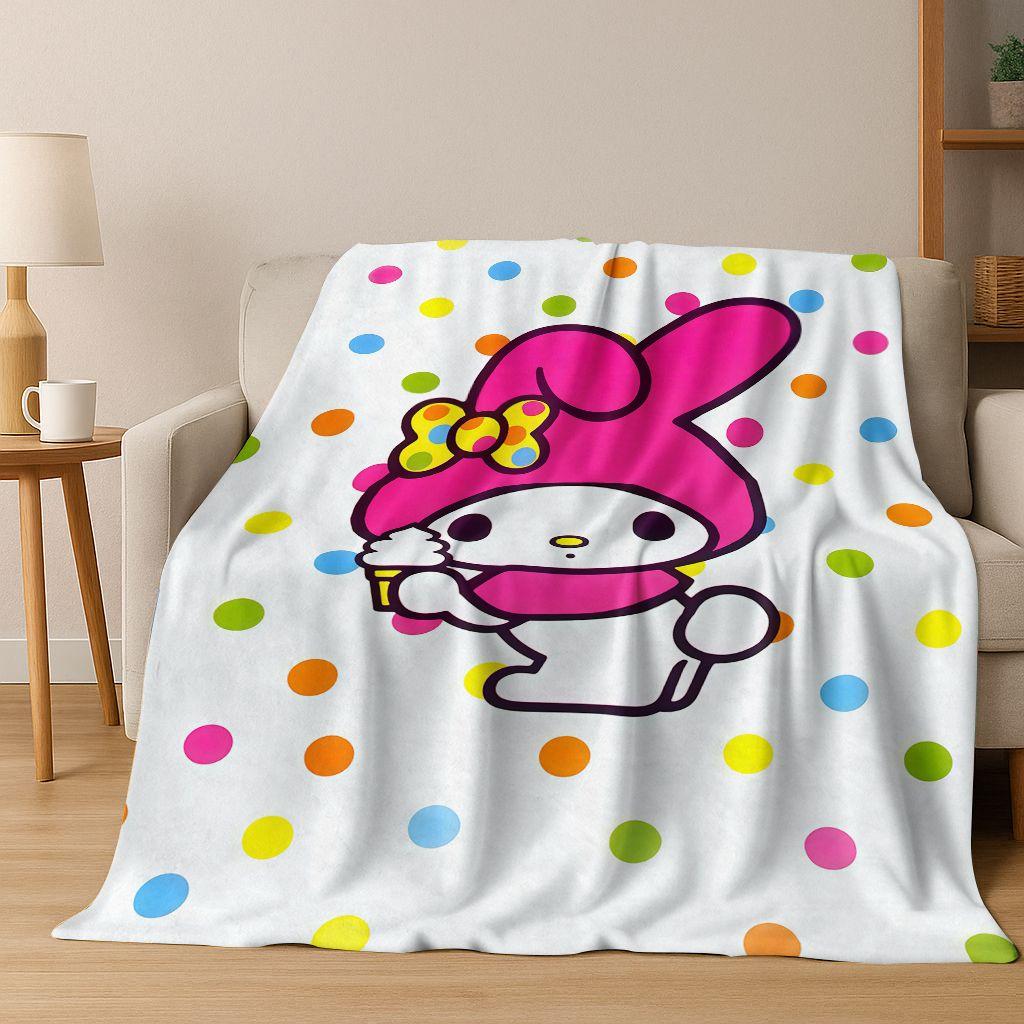 26 Style Cute My Melody Sanrio Flannel Blanket,Warm and Cozy Soft Throw Blanket for Home Bedroom Bed Sofa Travel Cover Kid Gift