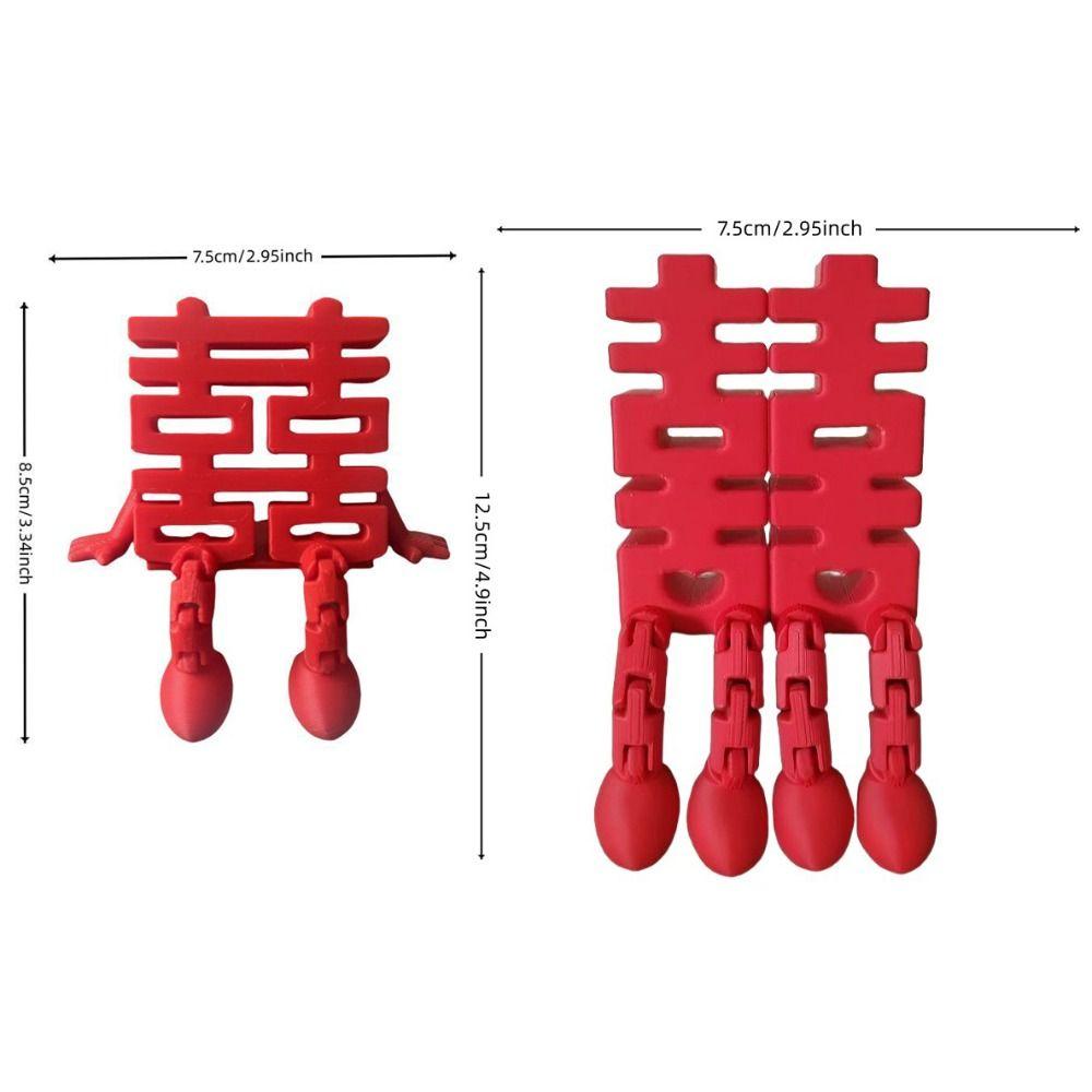 1/2Pcs Traditional Chinese Wedding Decorations Double Happiness Ornaments  Bridal Room Decor