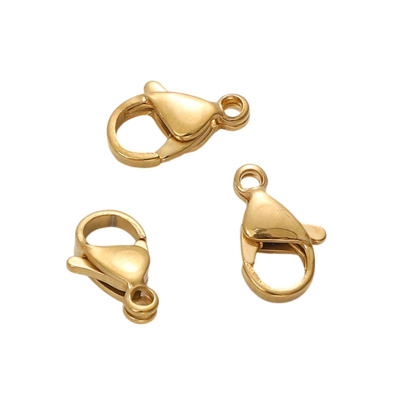 10Pcs/pack Stainless Steel Clasps Lobster Claw DIY Jewelry Accessories