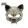 Transparent Vision Masque Animal Skull for Adults, Scary Cat Half Face Pressure Free Masque, Creepy Skeleton Halloween Party Accessory Cosplay,
