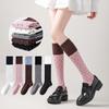 Женские мягкие хлопковые длинные носки в горошек, цветные блоки, гольфы до колена, милые корейские носки в стиле Харадзюку для колледжа, махровые носки