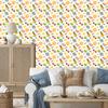 Summer wallpaper white, cream and coral for living room and bedroom 50x1000