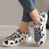 Женская обувь Lefu 2024, новый легкий узор с цветочным узором в сочетании с модной повседневной женской обувью для активного отдыха без застежек