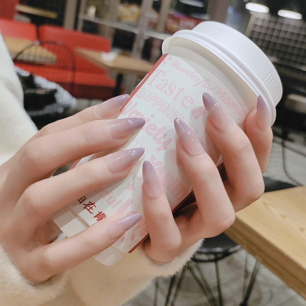 24 шт./коробка Женская мода Маникюрный инструмент Полное покрытие Носимые Накладные ногти Кончики ногтей Стилет Накладные ногти