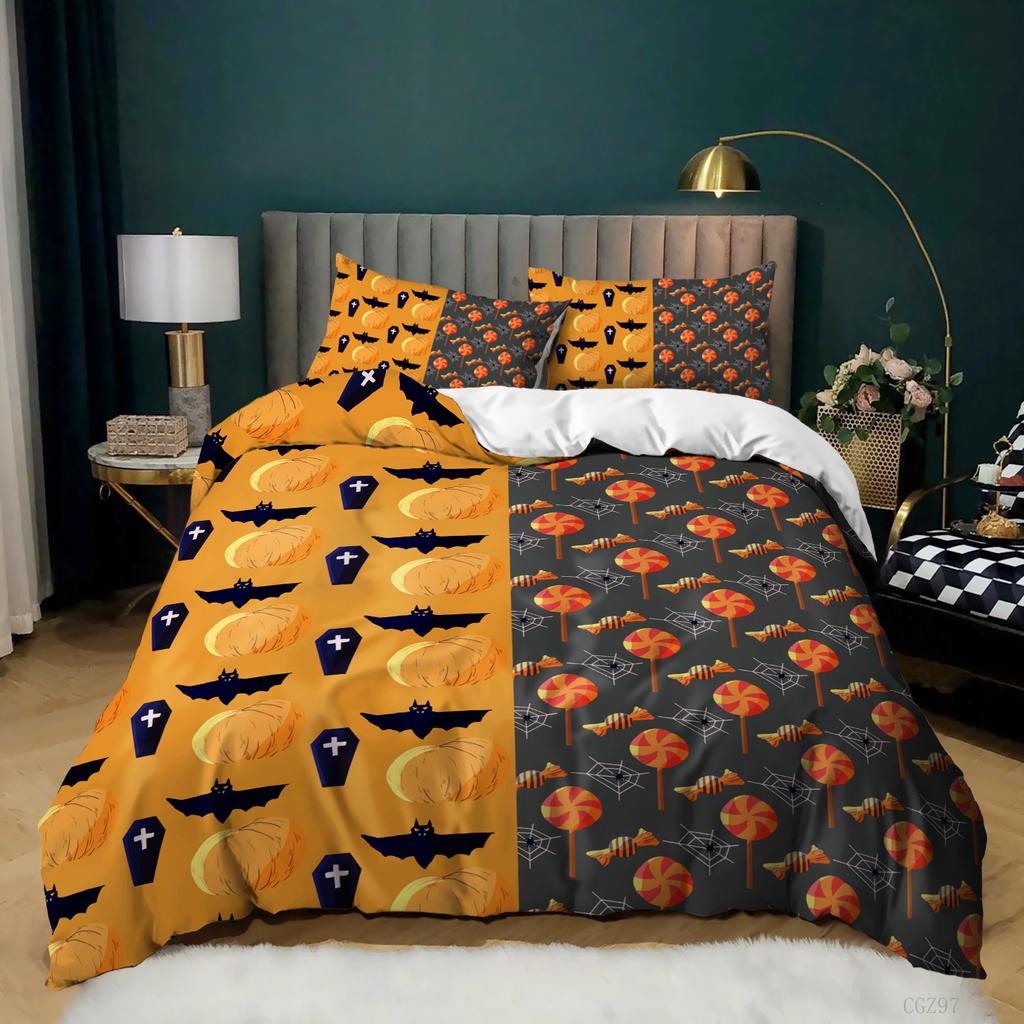 Holiday Halloween Three-Piece Digital Printing Quilt Cover Bedding