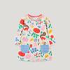 2-7Y Children Clothing Girls Long Sleeve Dress Knitted Cotton Spring Autumn Cartoon Round Neck Girl Princess Dresses