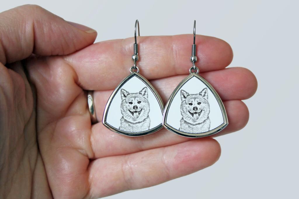 Akita, Akita Inu – Dog earrings, hanging earrings with a picture | Art-Dog
