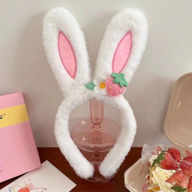 Корейская маска для умывания лица с кроличьими ушками: Милая 3D повязка на голову с заколкой в виде кроличьих ушек для девочек