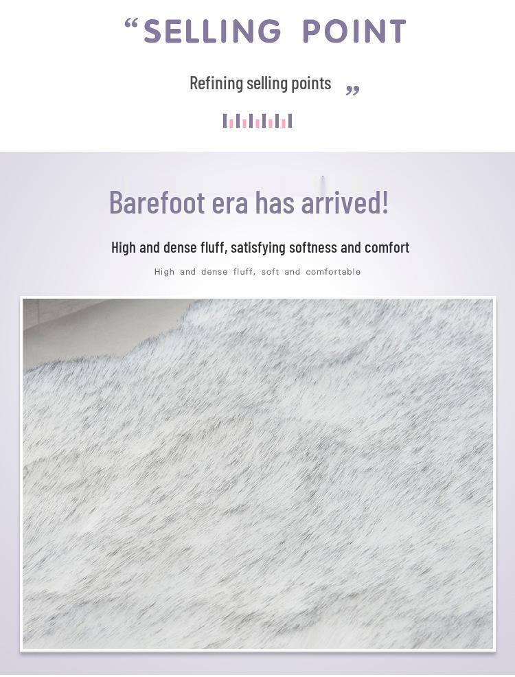 Modern Euro-Style Imitation Wool Long Pile Floor Mat for Living Room or Bedroom